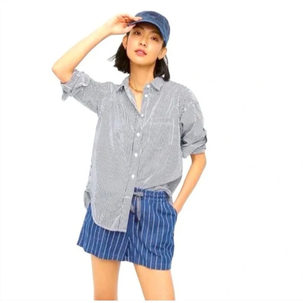 J Crew chambray striped pull on shorts